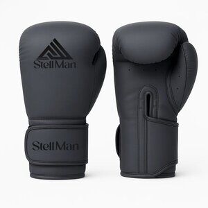 Stellman Shadow Strike Boxing Gloves Black Training Sparring Punching Gear NEW
